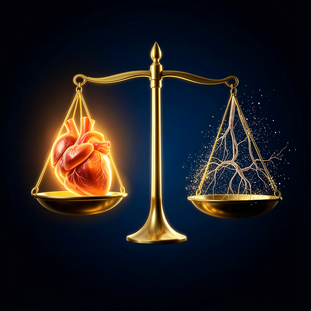 Visual representation of the GLP-1 benefit-risk tradeoff